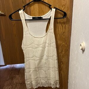 BKE Cream Lace Tank Top